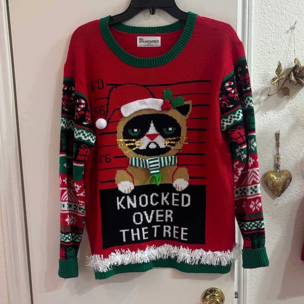Red Christmas Cat Sweater